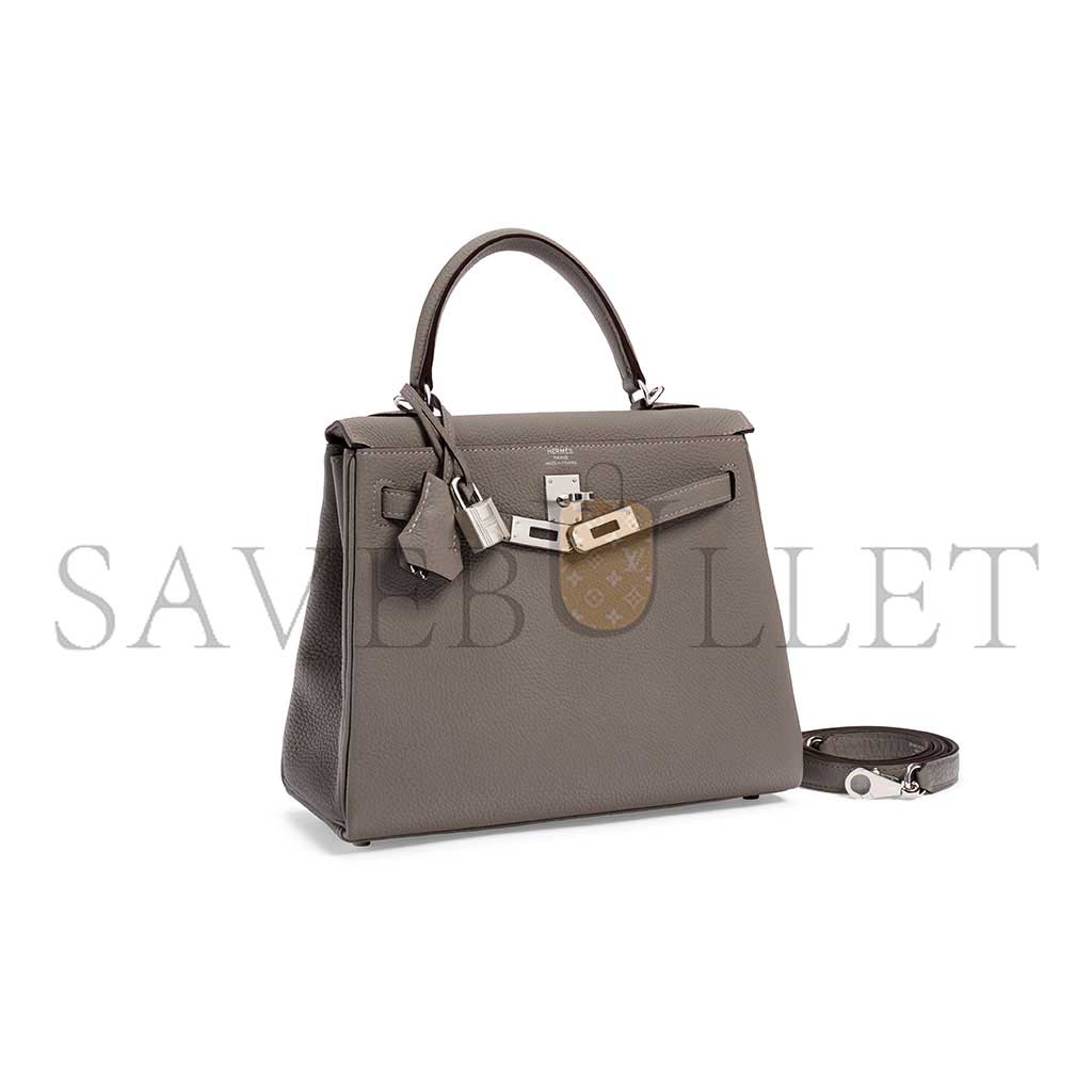 HERMÈS TOGO LEATHER RETOURNÉ KELLY 25 WITH PALLADIUM HARDWARE (25*17*7cm) 